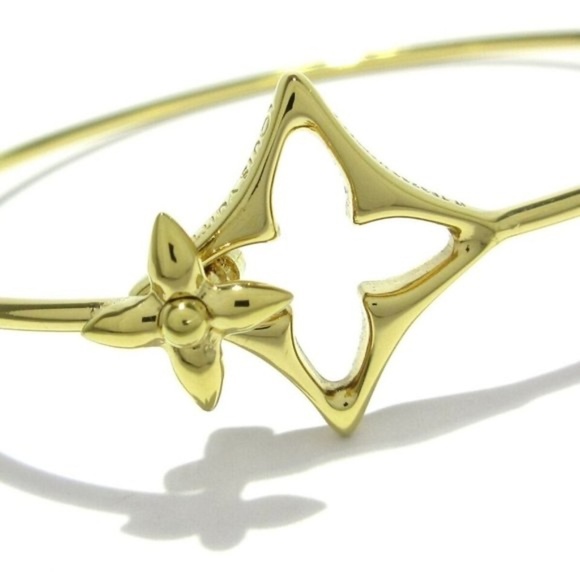 100% Authentic  LOUIS VUITTON Rigid Flower Gram Gold Bracelet 447-032724 - Picture 5 of 9